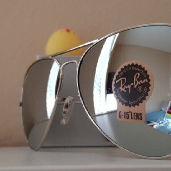 NEW Ray-Ban Aviator Classic Silver RB 3026 Sunglasses - Picture 6 of 14